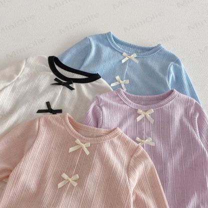 Baby Toddler Bow Solid Color T-shirt - image 10