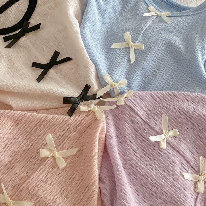 Baby Toddler Bow Solid Color T-shirt - image 13