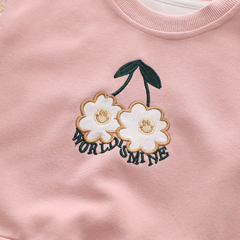 WORLD IS MINE Baby Toddler Girl Flower Bow Smiley 2-piece Set - image 8