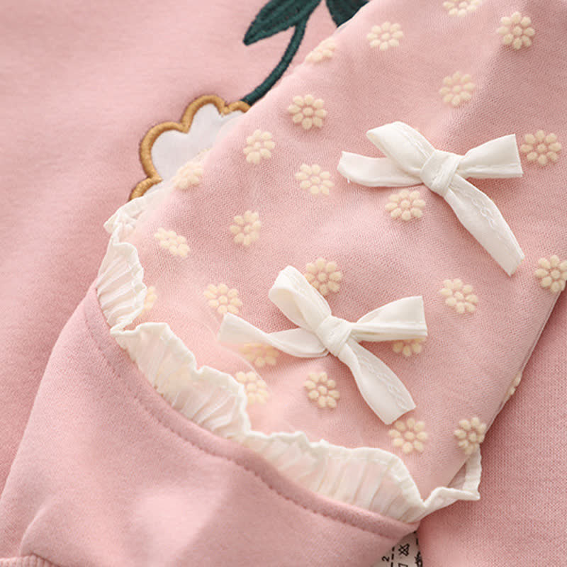 WORLD IS MINE Baby Toddler Girl Flower Bow Smiley 2-piece Set - image 12