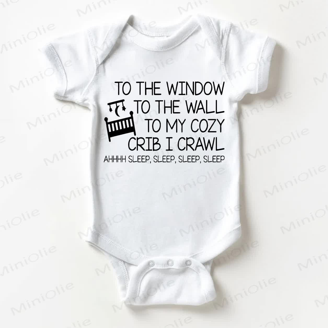 TO MY COZY CRIB I CRAWL Baby Slogan White Bodysuit - White - 18-24M - image 1