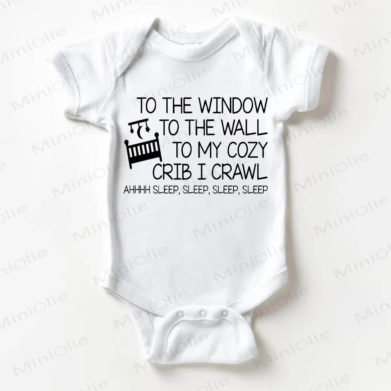 TO MY COZY CRIB I CRAWL Baby Slogan White Bodysuit - White - 18-24M - image 1