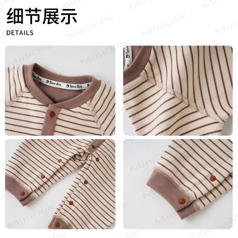 M Baby Striped Fleece Romper - image 3