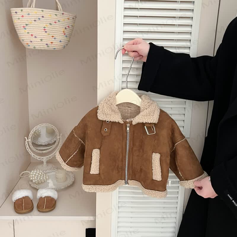 Baby Toddler Fleece Lined Jacket - Brown - 3-5T - image 2