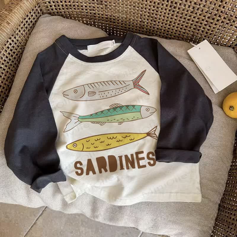 SARDINES Baby Dark Gray Raglan T-shirt - Drak Gray - 2-3T - image 1