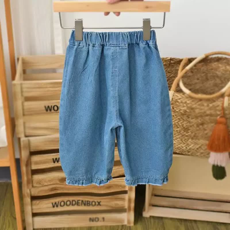 Toddler Baby Girl Strawberry Denim Jogger Pants - image 2