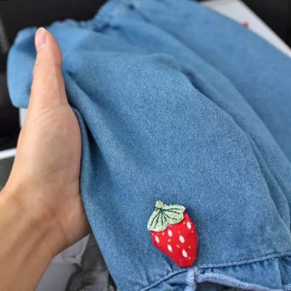 Toddler Baby Girl Strawberry Denim Jogger Pants - image 4