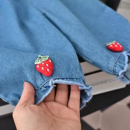 Toddler Baby Girl Strawberry Denim Jogger Pants - image 5