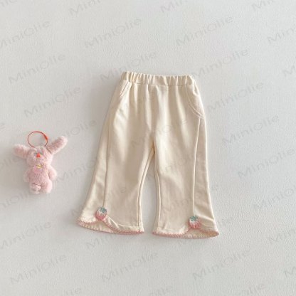 Baby Toddler Girl Strawberry Bunny Pants - Beige - 5-7T - image 4