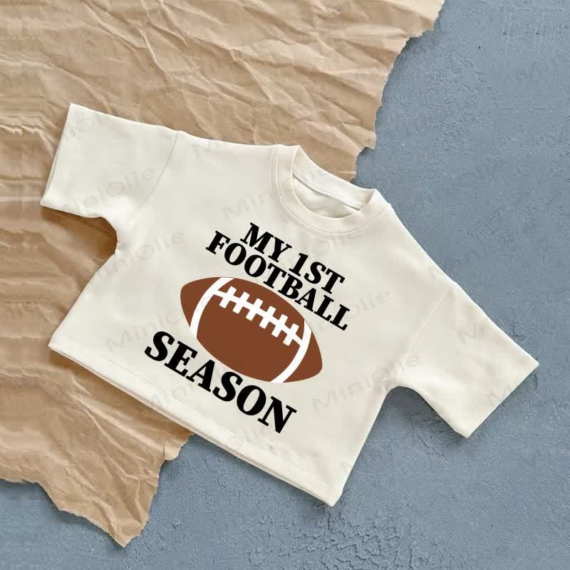 MY 1ST FOOTBALL SEASON Baby Summer Casual T-shirt - White - 2-3T - image 2