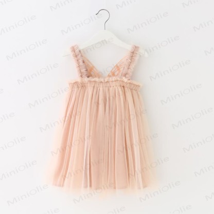 Baby Toddler Girl Solid Color Mesh Dress - Cream - 8Y - image 13
