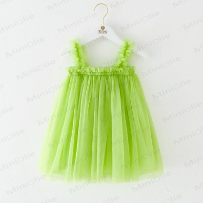 Baby Toddler Girl Solid Color Mesh Dress - Apple Green - 8Y - image 18