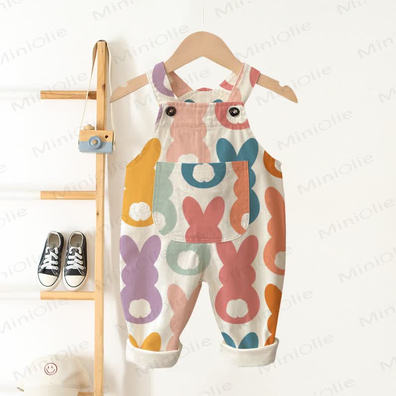 Baby Toddler Easter Bunny Overalls - Beige - 3-5T - image 1