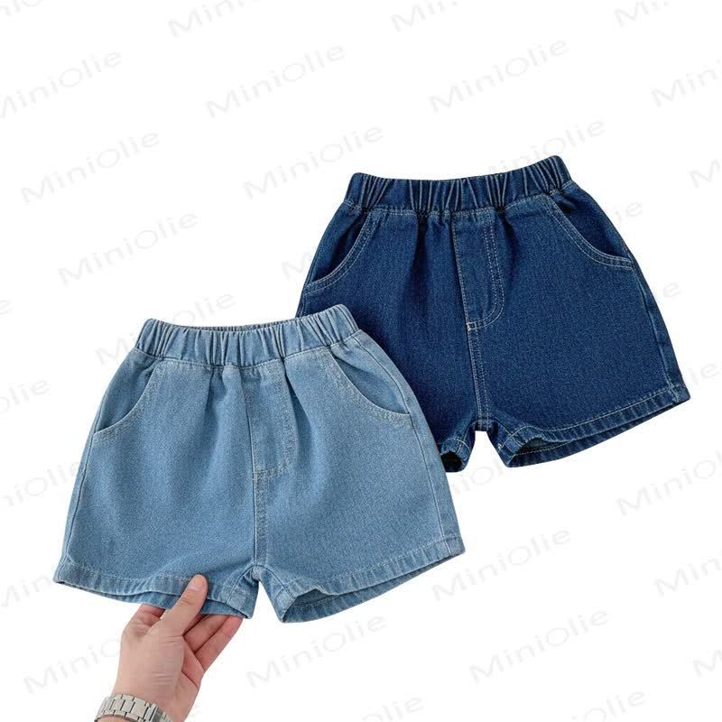 Baby Toddler Solid Color Denim Shorts - image 5