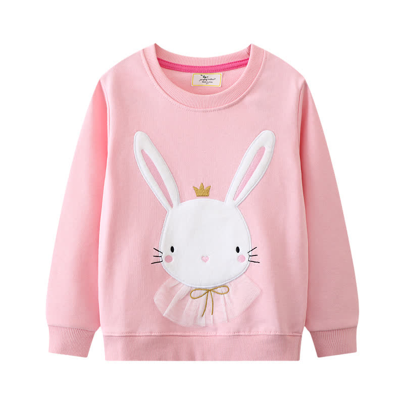 Toddler Cartoon Rabbit Pink Sweatshirt  - Pink - 7T - image 1