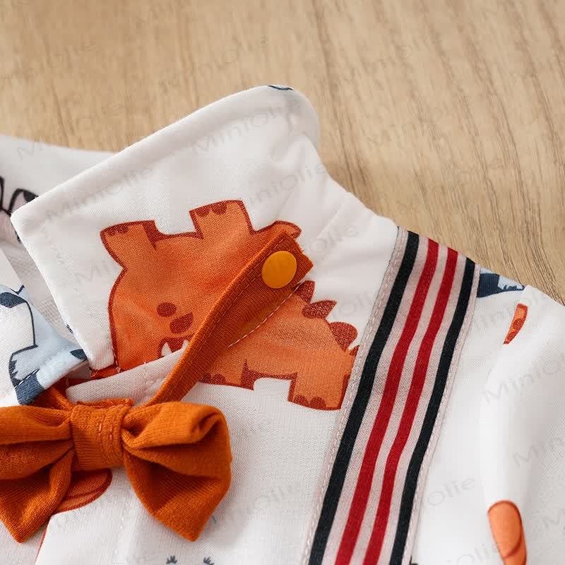 Baby Dinosaur Orange Romper - image 3