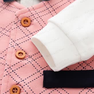 Baby Plaid Bow Tie Fake 2pcs Romper - image 2