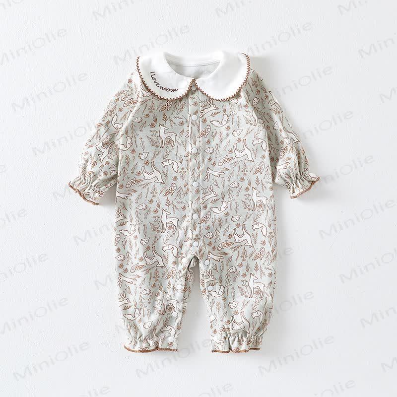 Baby Maple Leaf/Flower Romper - Green - 18-24M - image 2