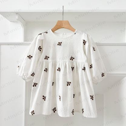 Baby Toddler Flower Dress - White - 8Y - image 4