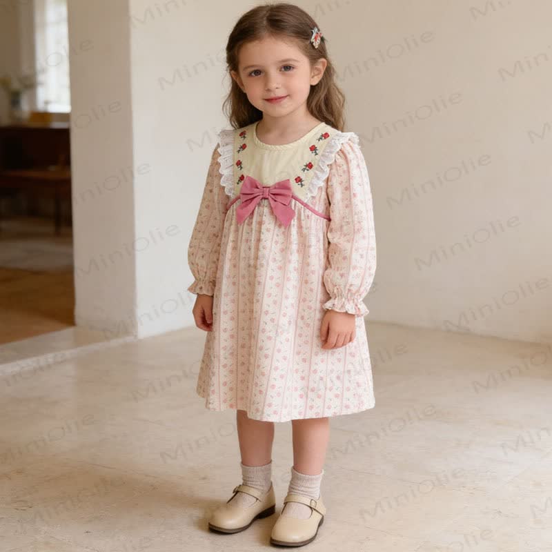 Baby Toddler Girl Pink Flower Bow Dress - image 6