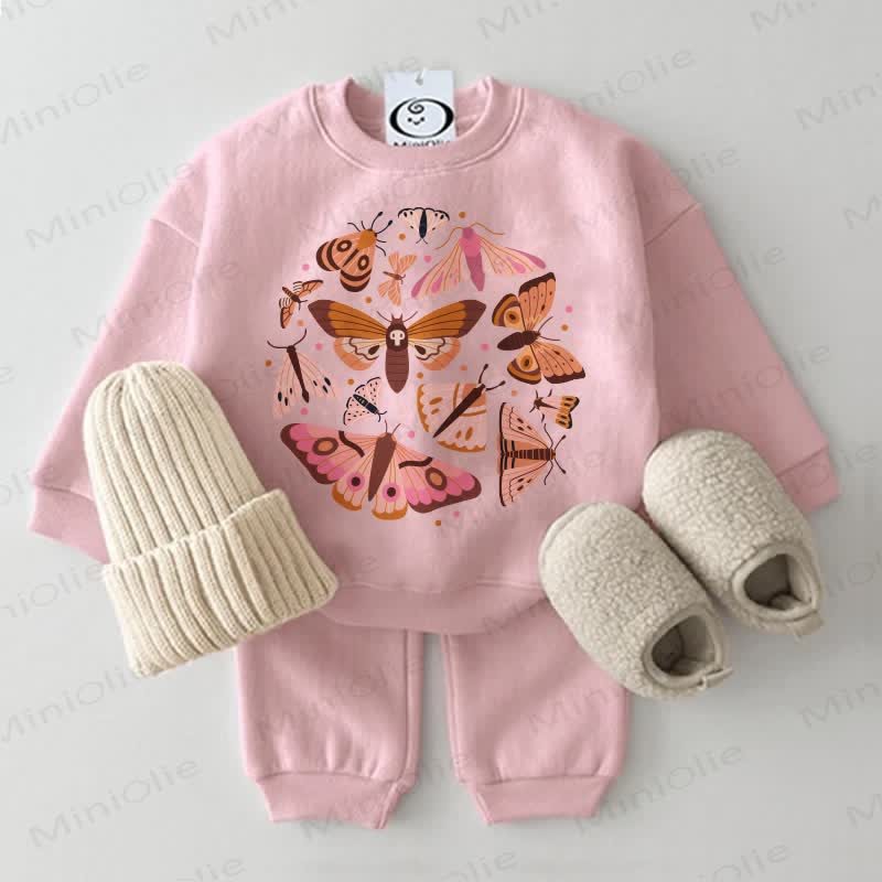 Baby Moth Sweatshirt 2-piece Pink Set - Pink - 2-3T - image 1