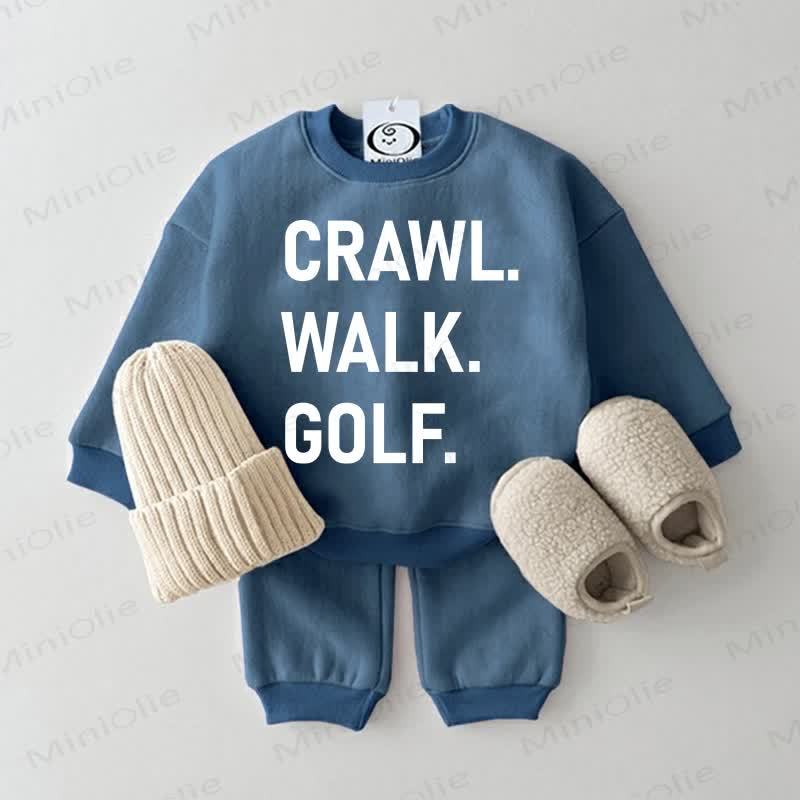 CRAWL. WALK. GOLF. Baby Sweatshirt 2-piece Blue Set - Blue - 2-3T - image 1