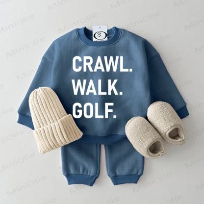 CRAWL. WALK. GOLF. Baby Sweatshirt 2-piece Blue Set - Blue - 2-3T - image 1