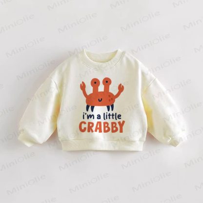 I'M A LITTLE CRABBY Baby Toddler Cream Sweatshirt - Cream - 3-5T - image 1