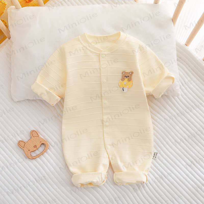 Baby Mushroom All-cotton Romper - Yellow - 18-24M - image 11