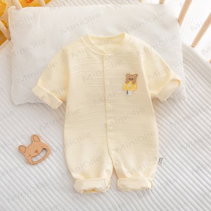 Baby Mushroom All-cotton Romper - Yellow - 18-24M - image 11