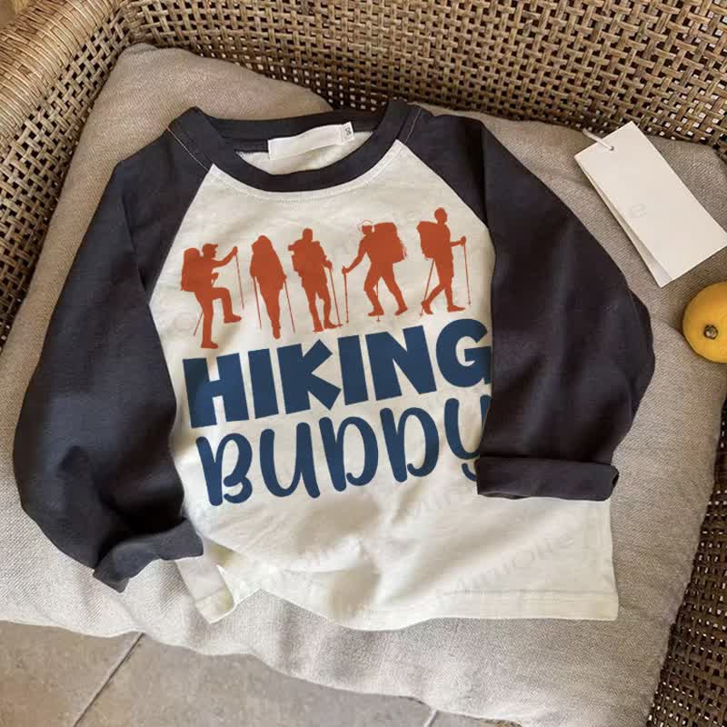 HIKING BUDDY Baby Dark Gray Raglan T-shirt - Drak Gray - 2-3T - image 1