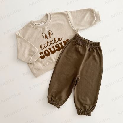 LITTLE COUSIN Baby Bunny Brown Beige 2-piece Set - Brown Beige - 2-3T - image 1