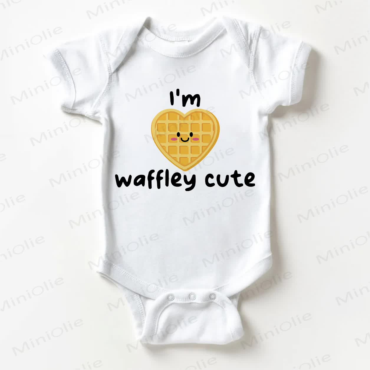 I'M WAFFLEY CUTE Baby White Bodysuit - White - 18-24M - image 1