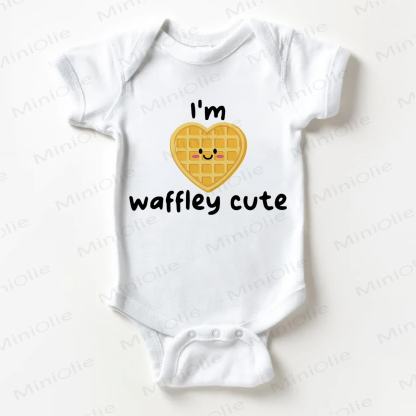 I'M WAFFLEY CUTE Baby White Bodysuit - White - 18-24M - image 1