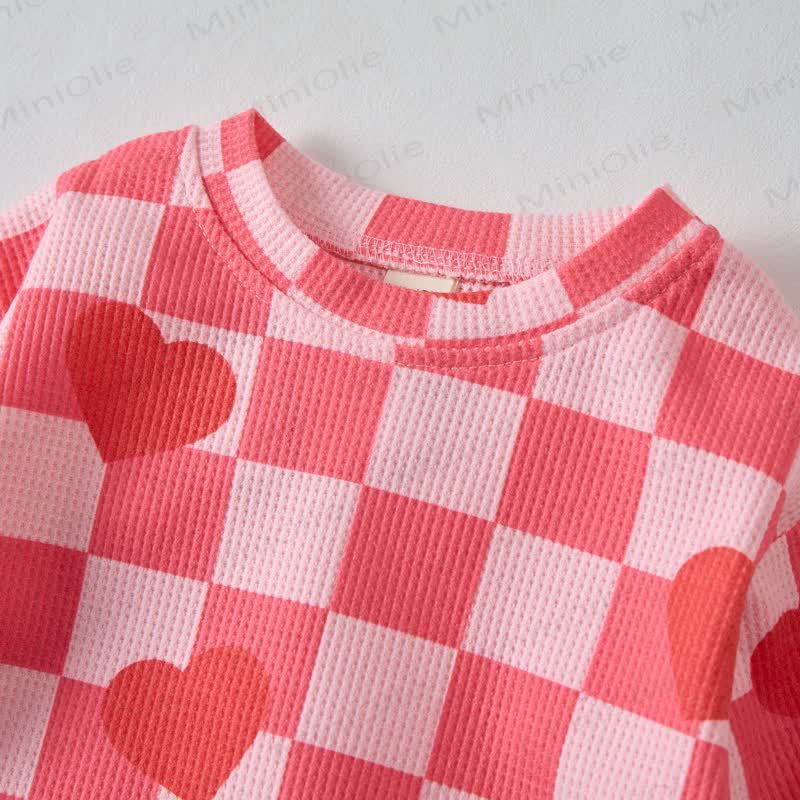 Baby Checkered Heart Waffle Pink 2-piece Set - image 5
