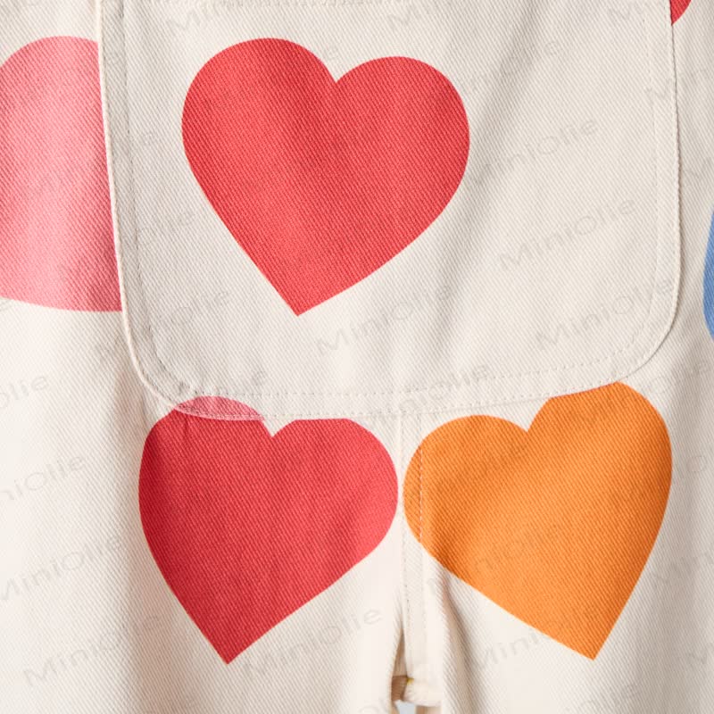Baby Toddler Colored Hearts Beige Overalls - image 7