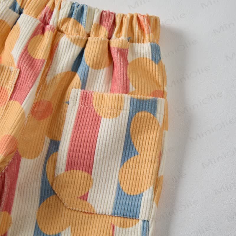 Baby Toddler Colored Striped Flowers Pants - image 4