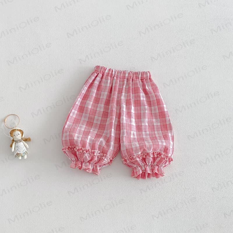 Baby Toddler Girl Check Pants - Pink White Plaid - 5-7T - image 4