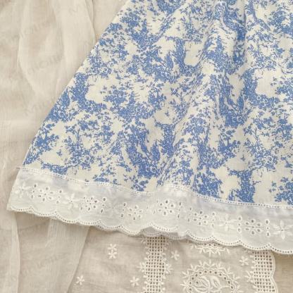 Baby Toddler Girl Blue Flower Lace Dress - image 11