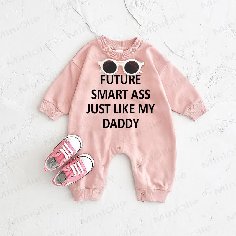 FUTURE SMART ASS JUST LIKE MY DADDY Baby Pink Romper - Pink - 2-3T - image 1