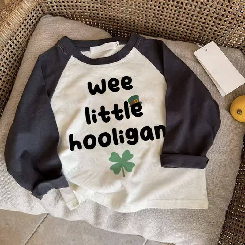 WEE LITTLE HOOLIGAN Baby Dark Gray Raglan T-shirt - Drak Gray - 2-3T - image 1