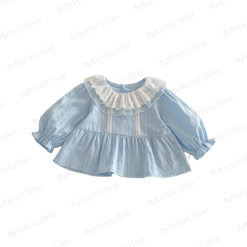 Baby Toddler Solid Color Lace T-shirt - image 13