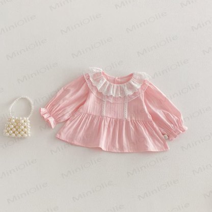 Baby Toddler Solid Color Lace T-shirt - Pink - 5-7T - image 11