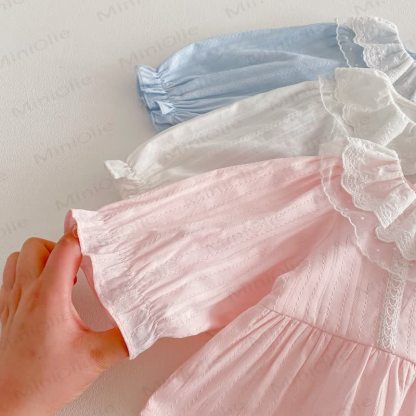 Baby Toddler Solid Color Lace T-shirt - image 9