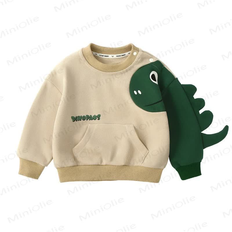 Toddler Round Neck Dinosaur Pocket Sweatshirt - image 7