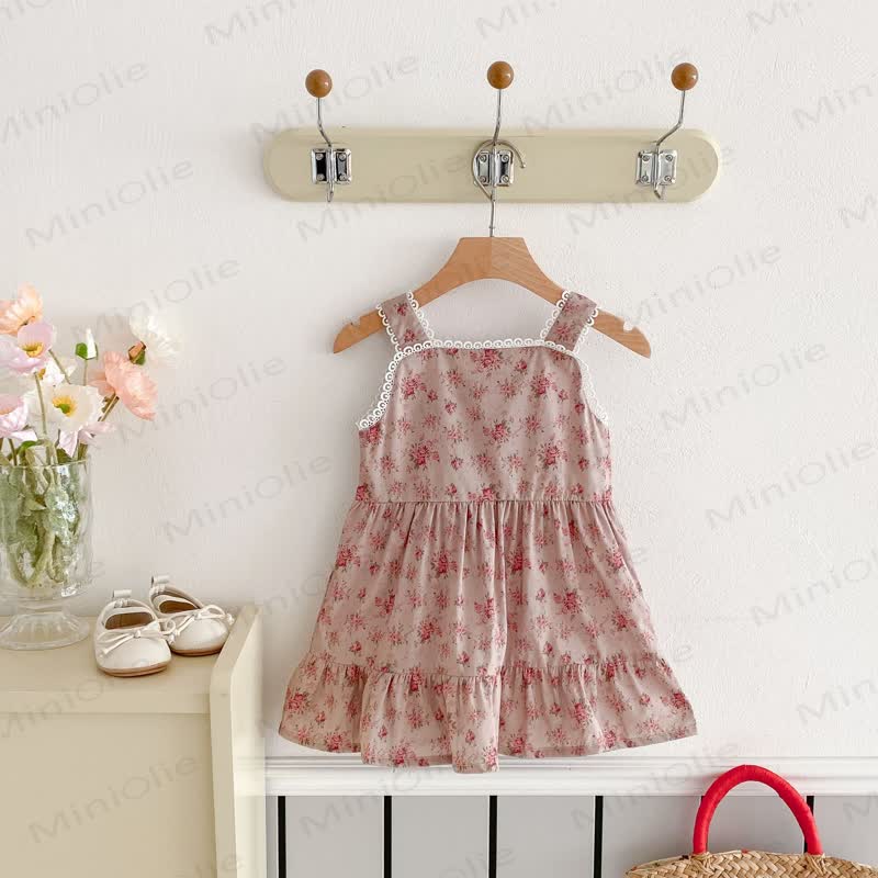 Toddler Girl Pink Flower Lace Dress - image 2