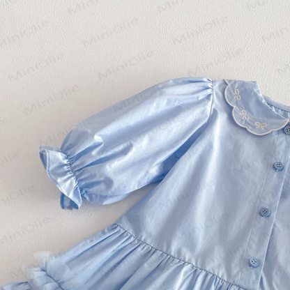Baby Toddler Girl Bowknot Baby Collar Dress - image 9