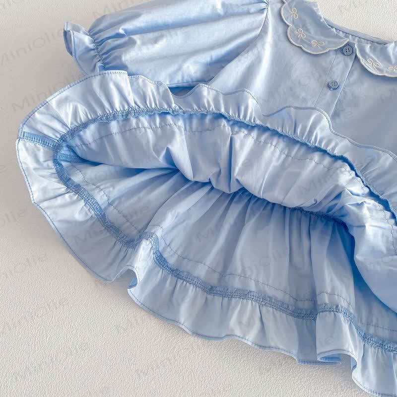 Baby Toddler Girl Bowknot Baby Collar Dress - image 12