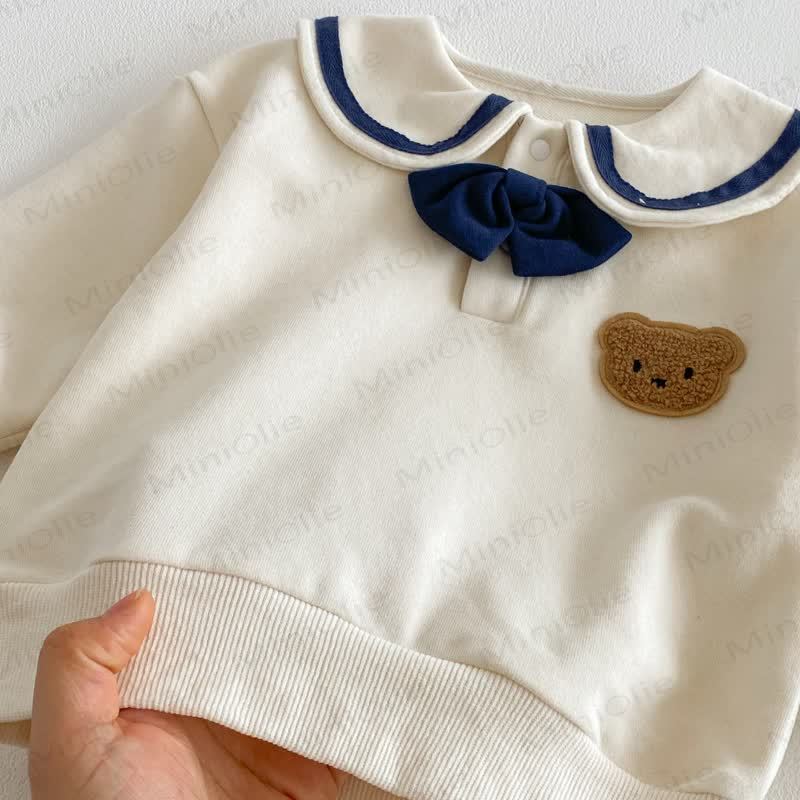 Baby Toddler Bow Bear Color Block 2-piece Set - image 6