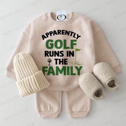 APPARENTLY GOLF RUNS IN THE FAMILY Baby 2-piece Beige Set - Beige - 2-3T - image 1